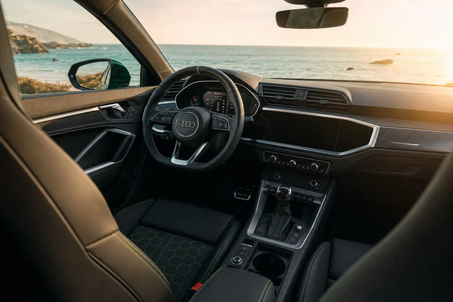 Interni di Audi RS Q3 Sportback – noleggio in Sardegna