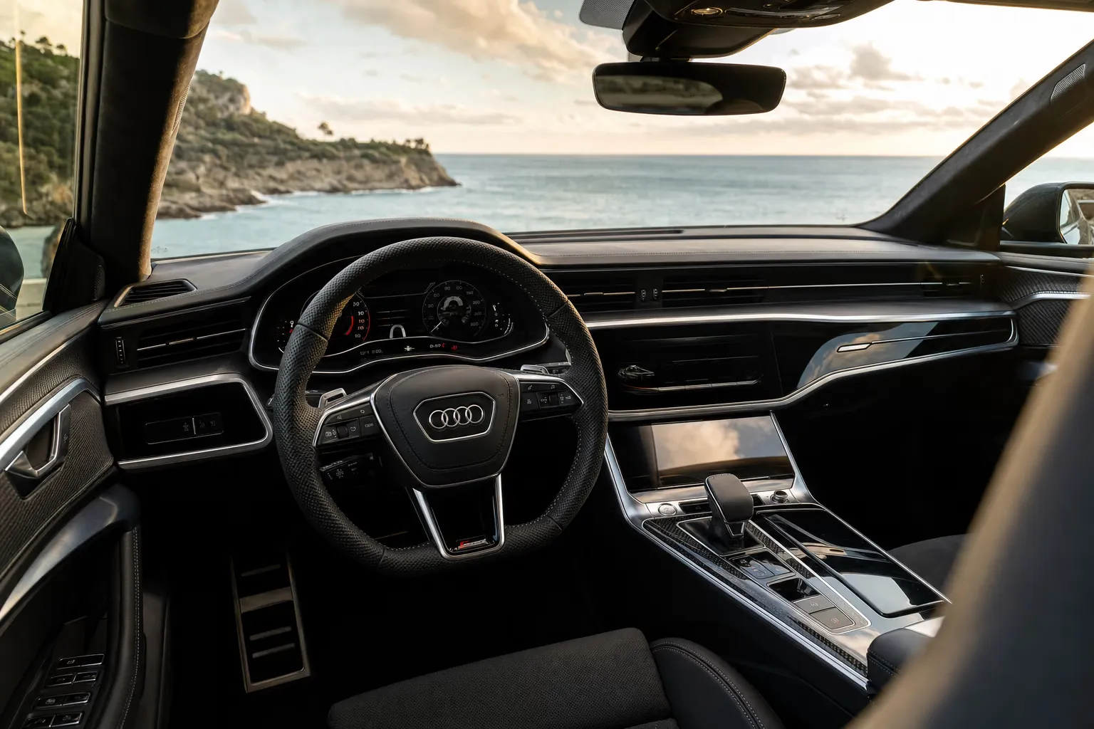 Interni di Audi RS7 Performance – noleggio in Sardegna