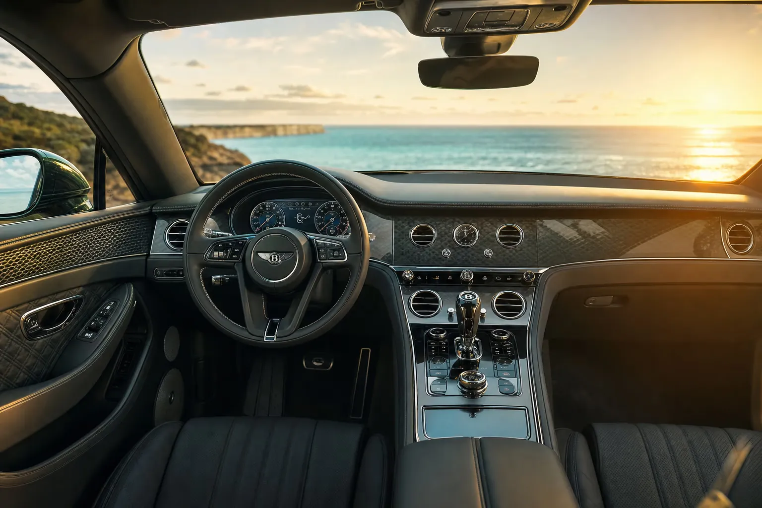 Interni di Bentley Continental GT – noleggio in Sardegna
