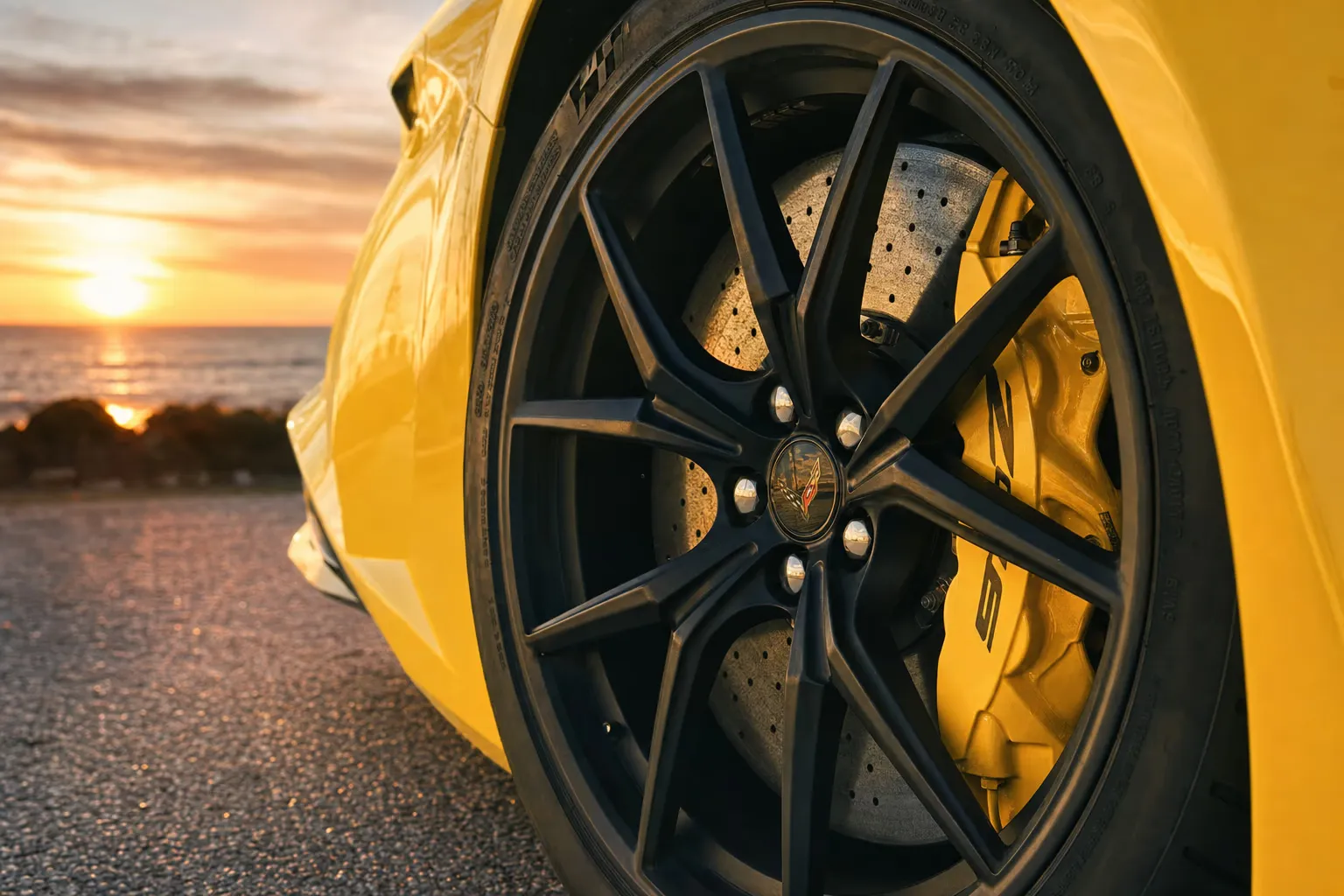 Dettaglio cerchio e pinza freno della Chevrolet Corvette Z06