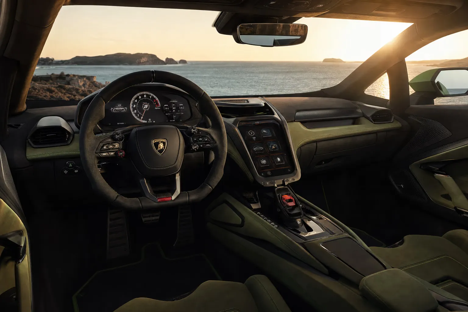 Interni di Lamborghini Temerario – noleggio in Sardegna