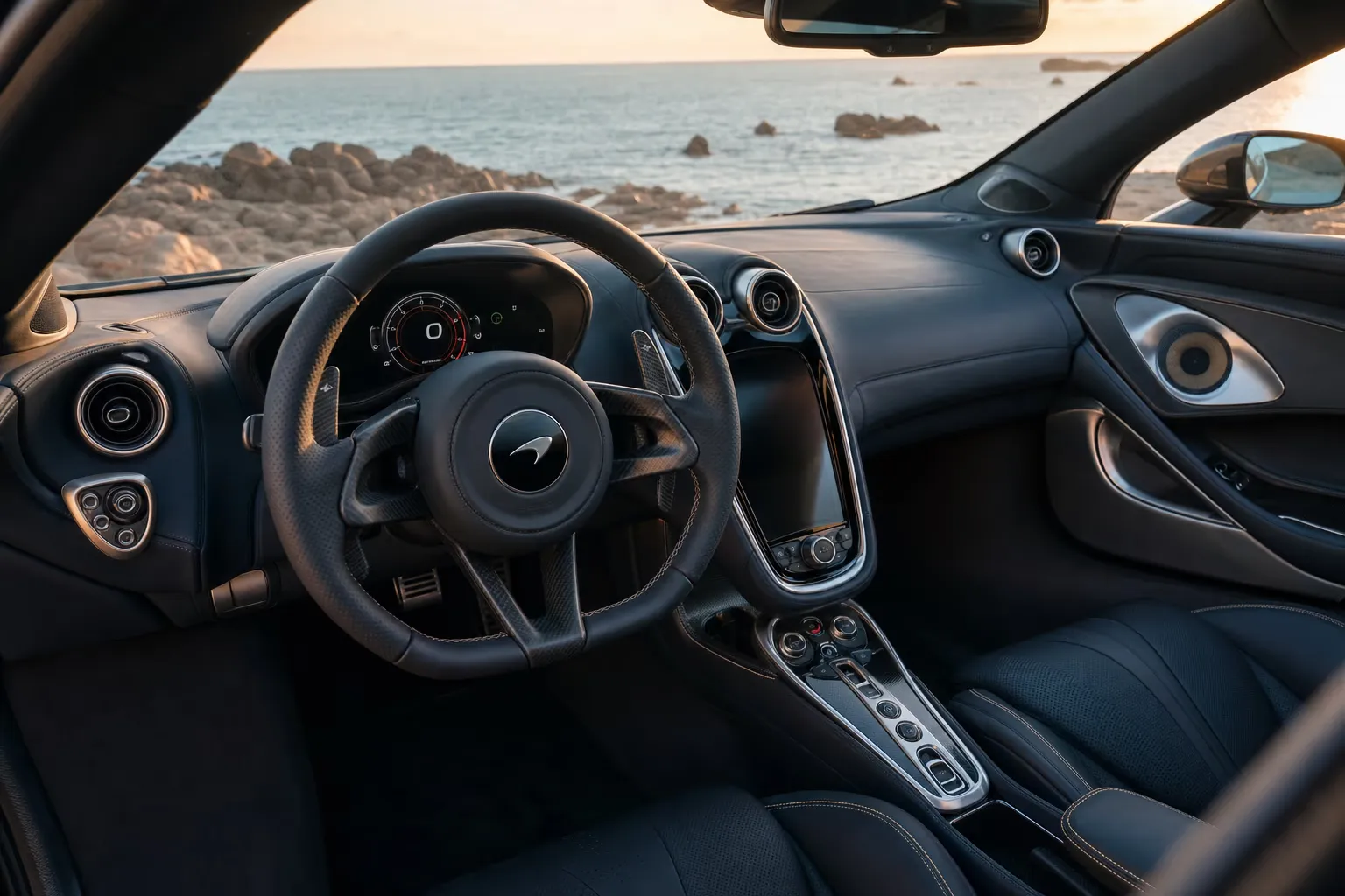 Interni di McLaren GTS – noleggio in Sardegna