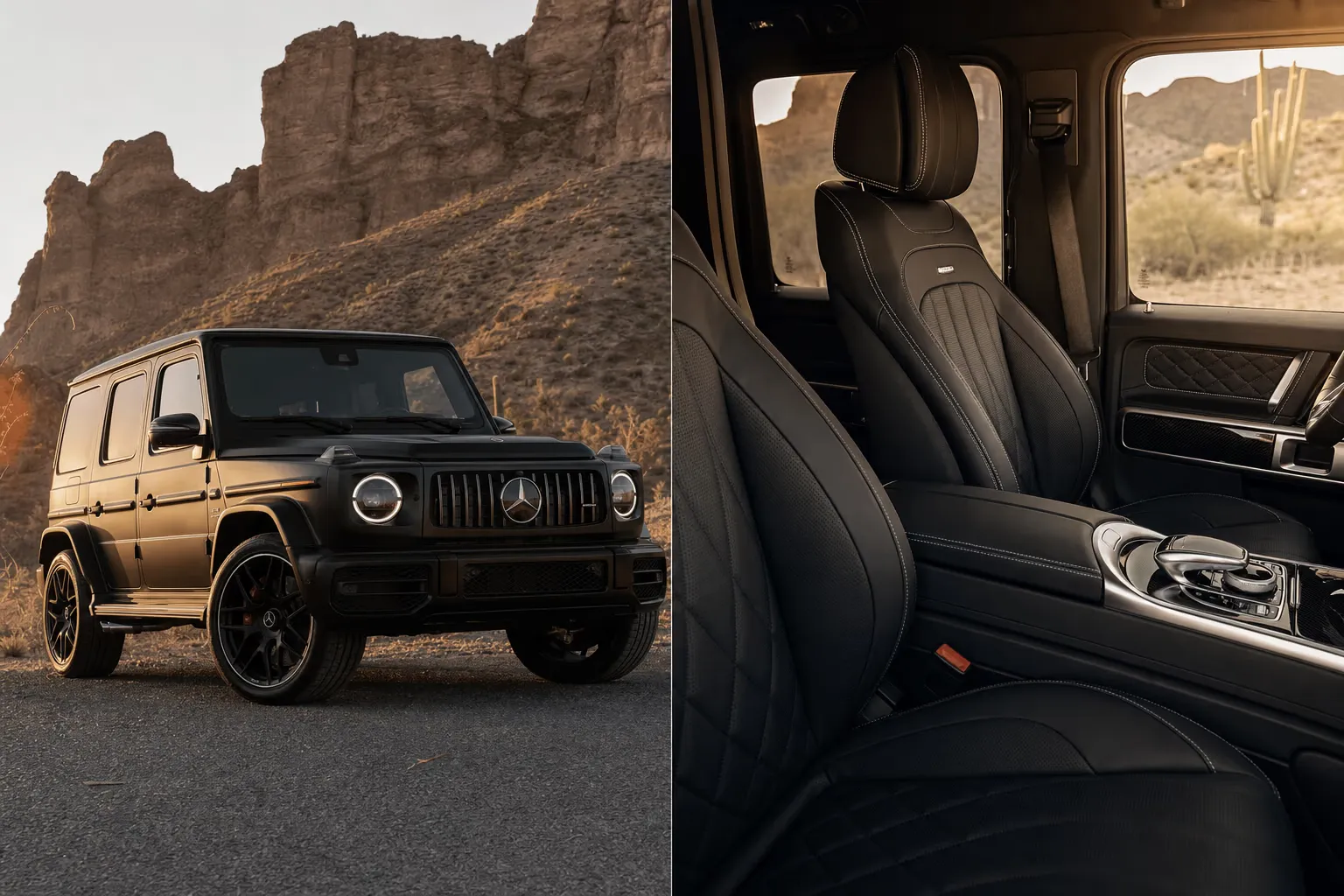 Dettaglio degli interni di Mercedes-AMG G 63 in luce calda