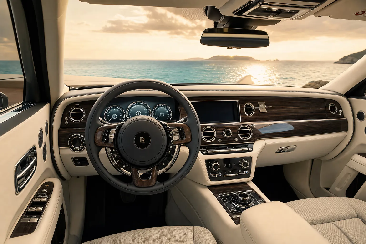 Interni di Rolls-Royce Ghost – noleggio in Sardegna